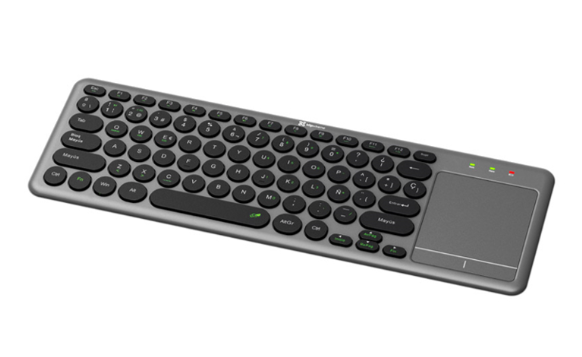 Teclado inalámbrico KeyGlider Klip Xtreme, conexión dual Bluetooth y 2,4 GHz con panel táctil, KCK-550S