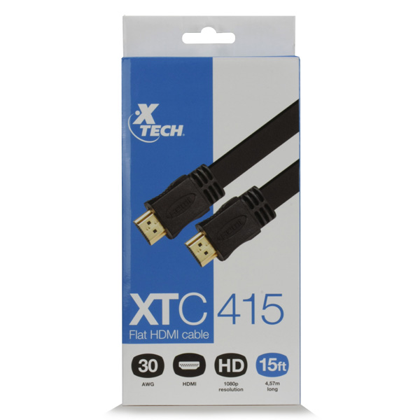 Cable XT Cbls FLAT HDMI XTC-415 15ft M/M, XTC-415