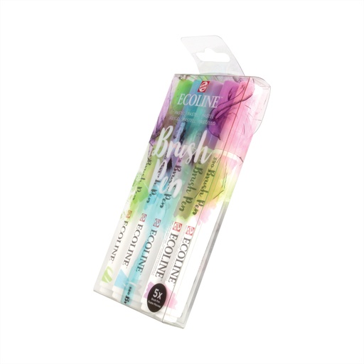 [14932] Estuche Con 5 Marcadores Ecoline Brush Pen Tonos Pastel