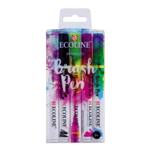 [14933] Estuche Con 5 Marcadores Ecoline Brush Pen Tonos Primarios