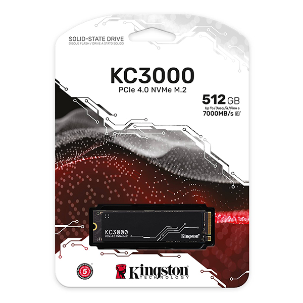 Unidad M.2 Kingston KC3000 512GB PCIe 4.0 NVMe SSD 	SKC3000S/512G