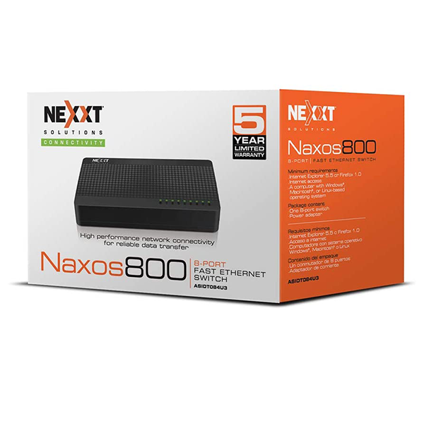 Swich Nexxt Naxos800 Desktop 8 Port 10/10 0 ASIDT084U3