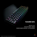 Teclado Redragon Draconic K530 PRO Black 60% RGB Mecanico inalámbrico K530RGB-PRO