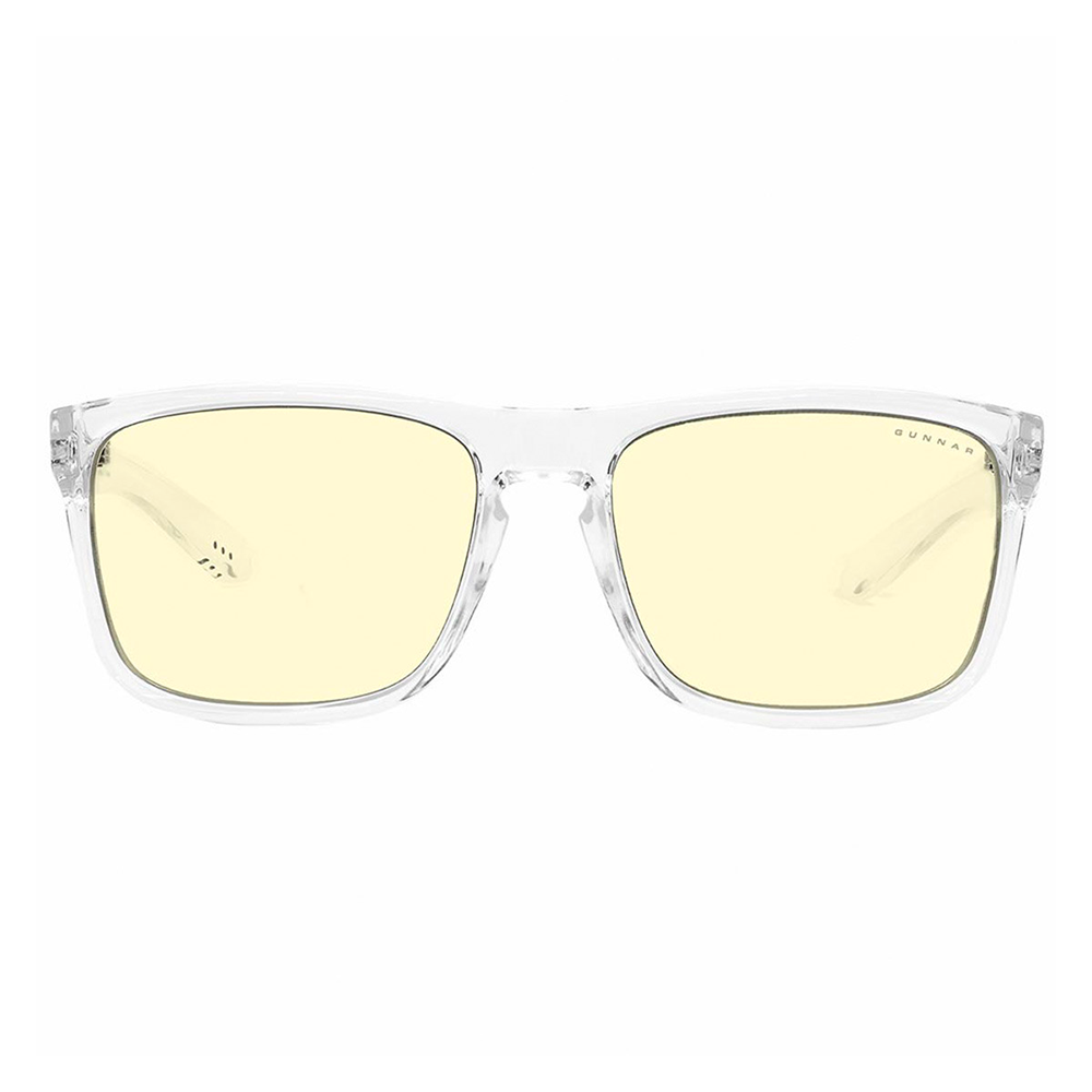 Gafas GUNNAR INTERCEPT Gaming Glasses (Crystal Frame) Color Lente Amber, Frame Transparente, Light weight, 100% UV Block - INT-07601