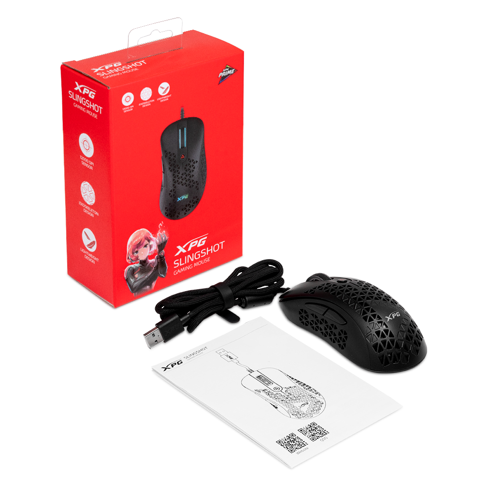 Mouse Gaming XPG SLINGSHOT, óptico, Botones Macro, USB, Slingshot-BKCWW