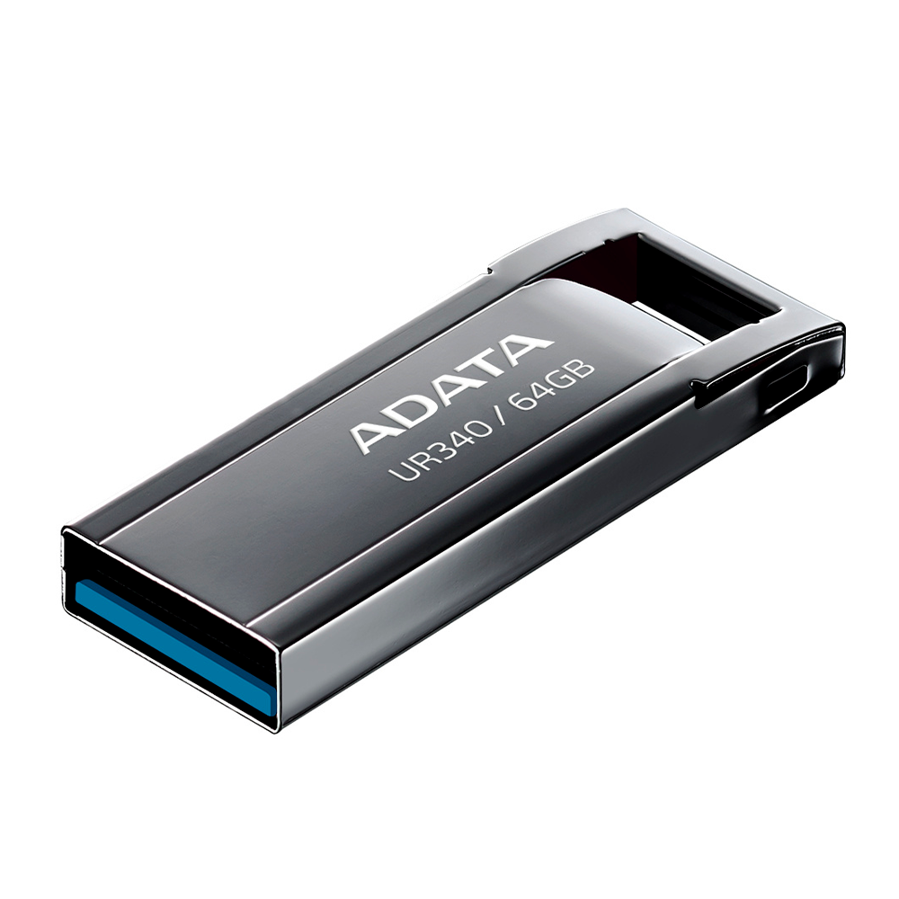 Memoria USB Adata UR340  64GB, USB 3.2, Lectura 100 MB/s, Negro AROY-UR340-64GBK