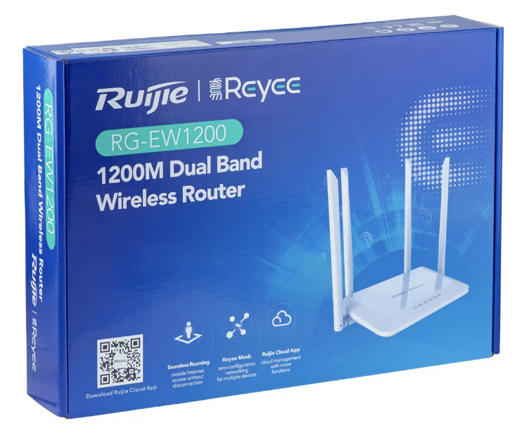 ROUTER RUIJIE RG-EW1200 MESH DE 4 PTS GIGABIT DE DOBLE BANDA AC-1200 MU-MINO