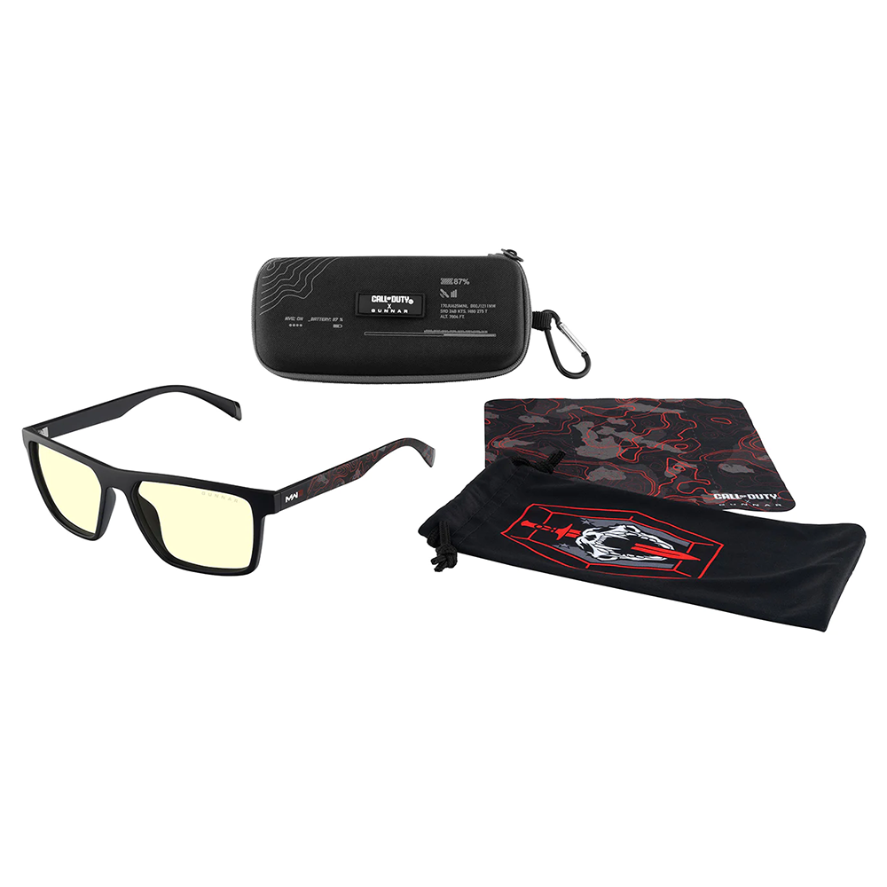 Gafas GUNNAR CALL OF DUTY ALPHA EDITION/A Color Amber, Modern Warfare III, CALL OF DUTY ALPHA red, G-Shield™ lens coating: anti-reflective, 100%UV -  ALP-04901