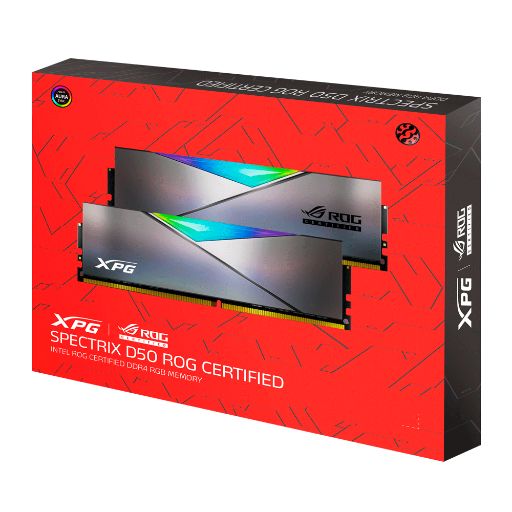 Memoria Ram XPG DDR4 D50  ASUS ROG RGB 32GB (2x16GB) 3600MHz PC4-28800 U-DIMM 288-Pin CL17-21-21 Kit AX4U360016G17H- DC50R