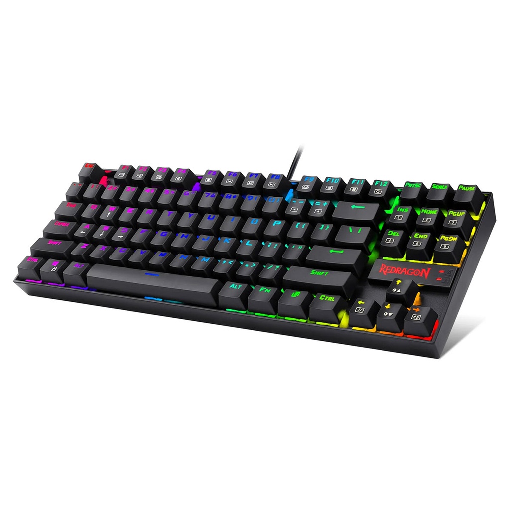 TECLADO MECANICO REDRAGON GAMING KUMARA USB NEGRO RGB TKL, SWITCH RED K552RGB-1