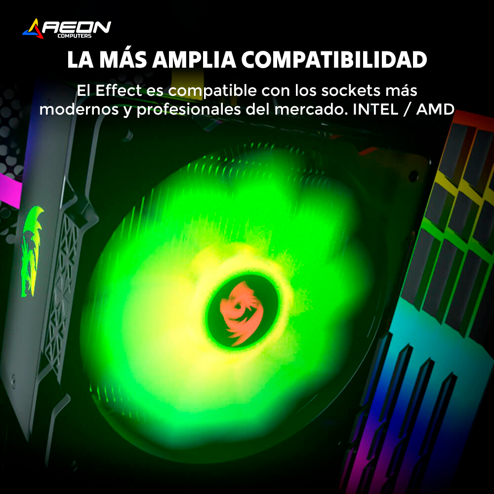 Cooler Enfriamiento Redragon CC-2000 Effect RGB Air CPU (120mm fan) TDP 135W