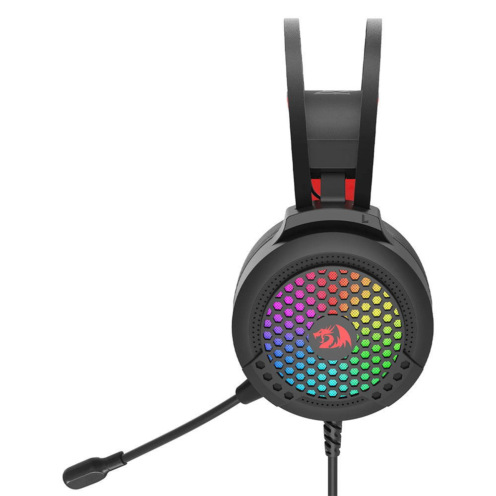 Hedaset Gamer Redragon, Carmen RGB, PC, Xbox, PS4/PS5, H261, 50mm driver, USB+3.5mm, Noise-cancelling microphone