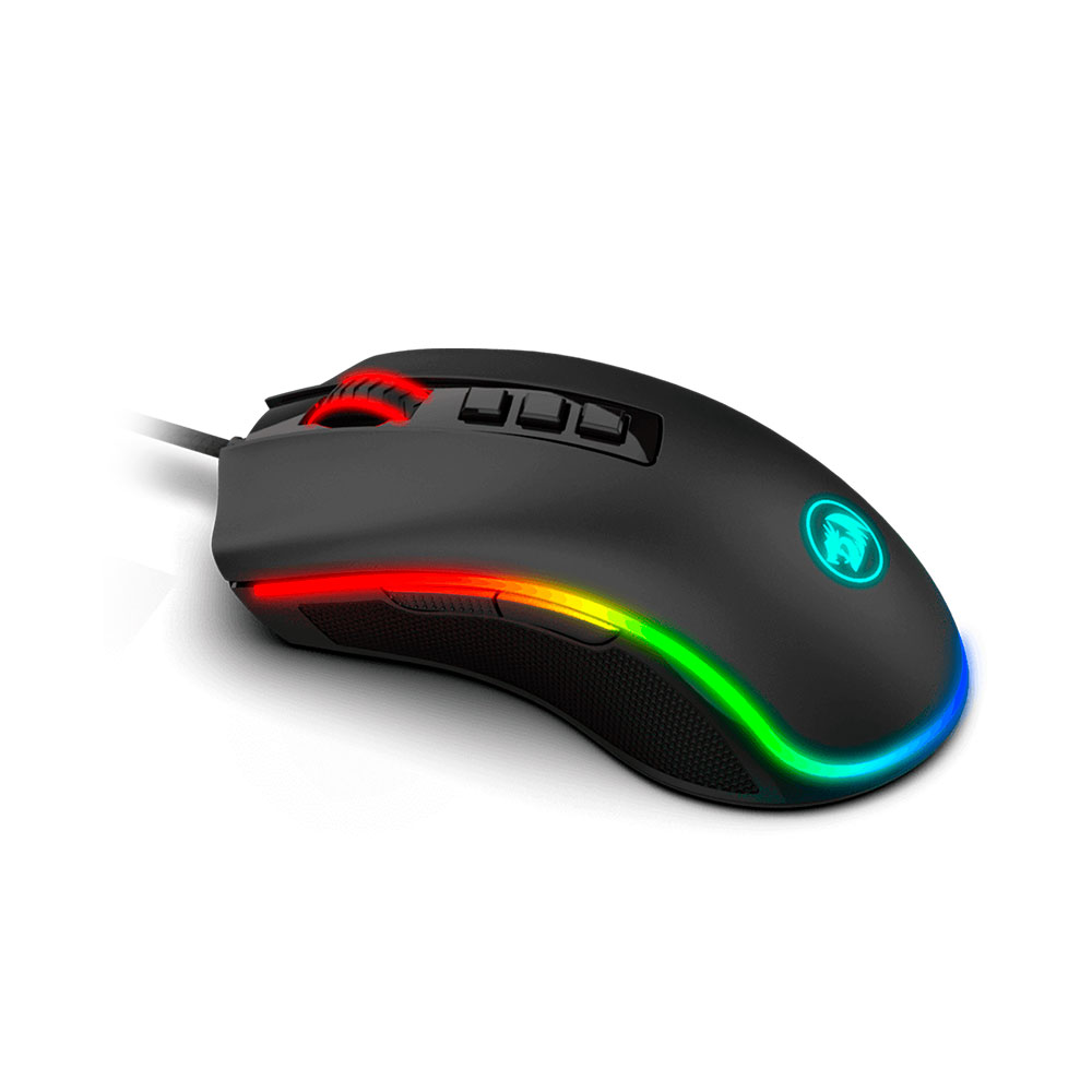 Mouse Gaming Redragon M711 Negro - FPS COBRA FPS 10,000DPI, Sensor Pixart P3360,  RGB Chroma, 8 Botones programables