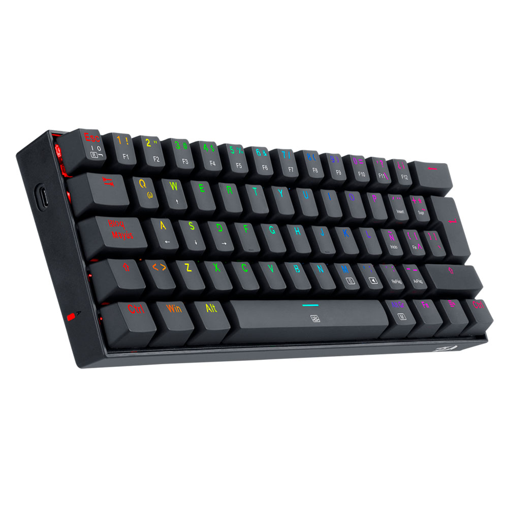 Teclado Mecanico Redragon Gaming Dragonborn Negro RGB, Switch Rojo, Conexión USB, K630RGB