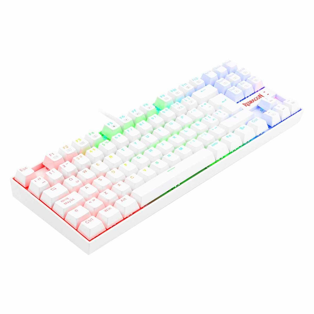 Teclado Mecanico REDRAGON Gaming KUMARA RGB, Switch ROJO, TKL, USB, Blanco - K552RGB-1