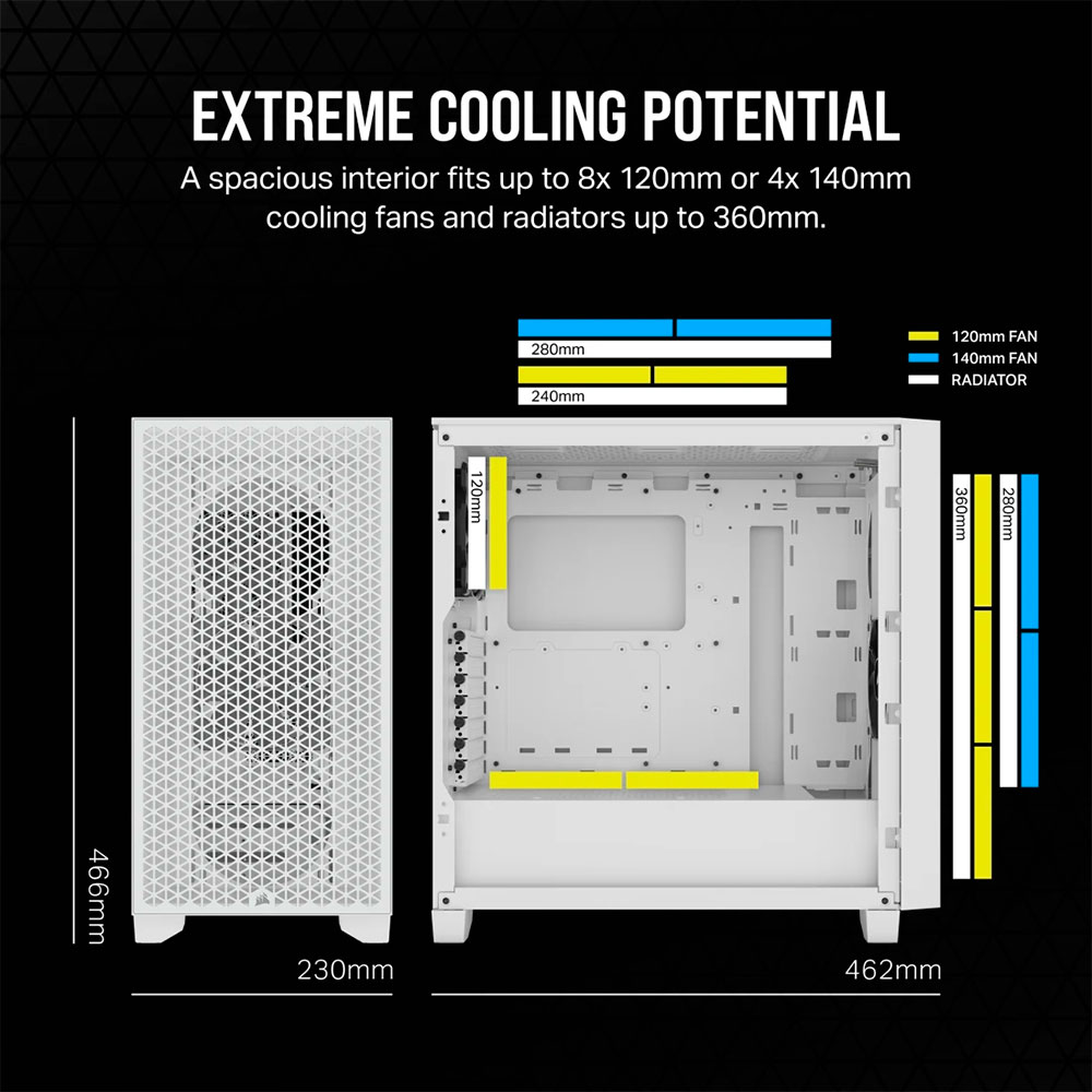 Case Corsair 3000D AIRFLOW TG White, CC-9011252