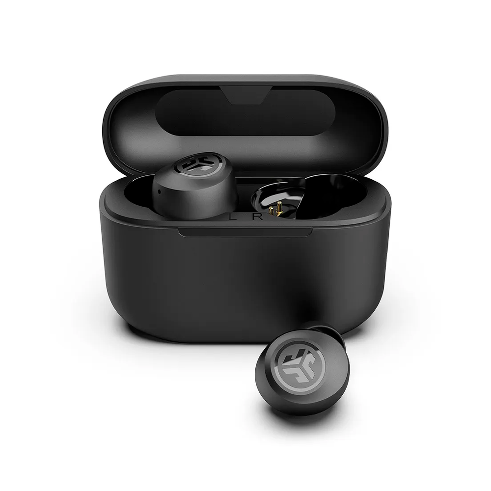 Audífonos JLAB GO AIR POP TW Color Negro 8 horas continuas + 24hrs case, Cable usb integrado en case, Diseño pequeño + control por touch Bluetooth 5.1, IPX4 sudor 10min, carga rapida - EBGAIRPOPRBLK124