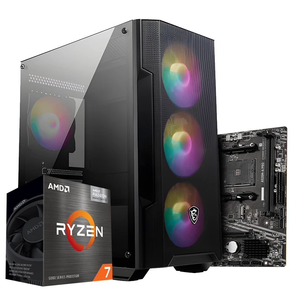 PC Potato TeamMate, Ryzen 7 5700G, 16GB DDR4, SSD 240GB, A520M, 550W