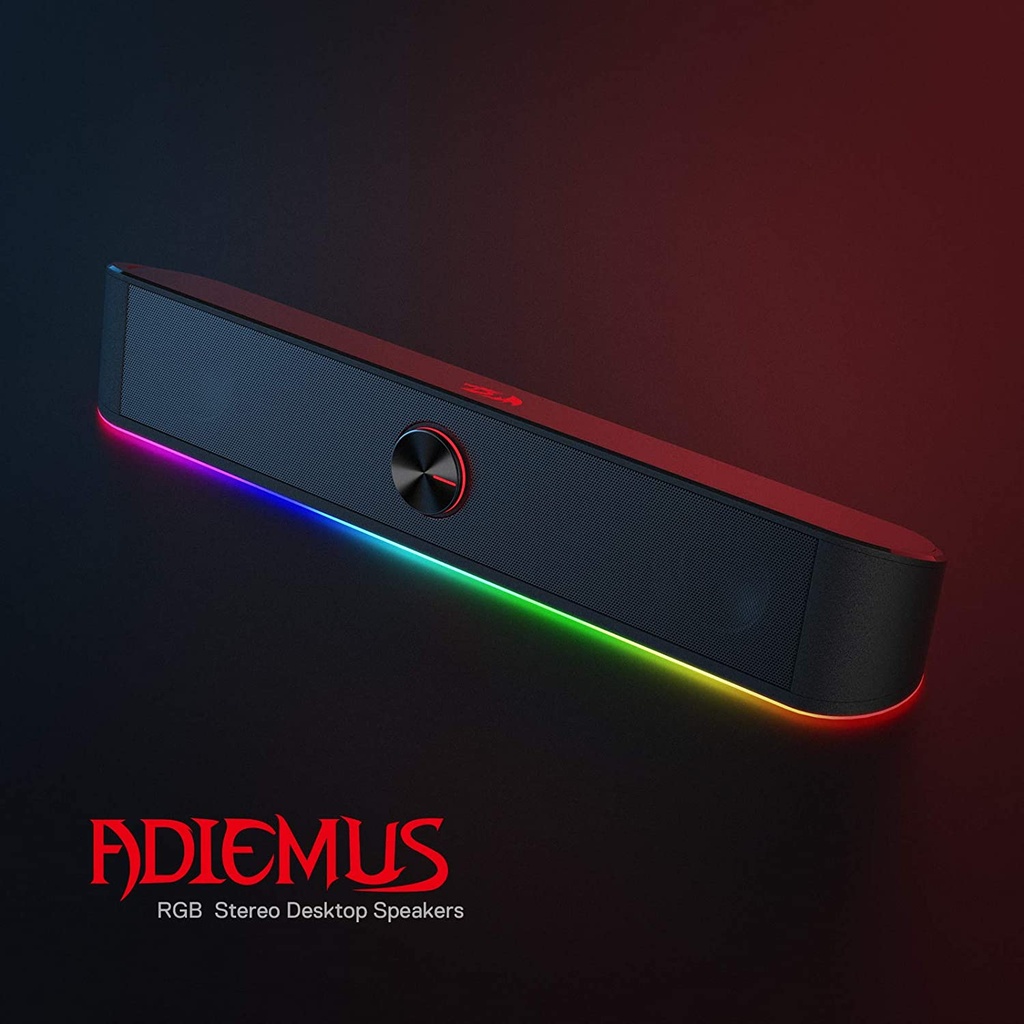 Bocina Gaming Redragon Adiemus, 6 light RGB ,  Jack 3.5mm Wired Black- GS560