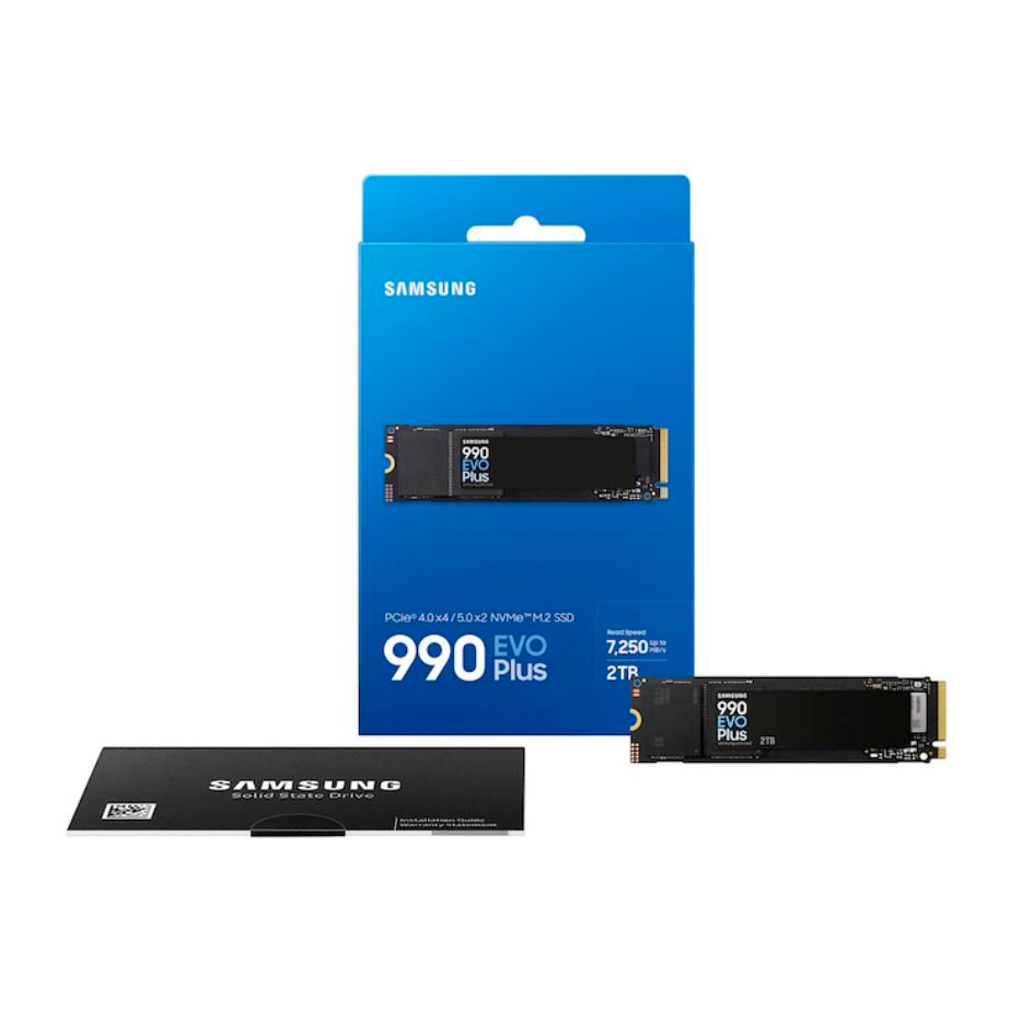 Unidad de Estado Sólido M.2 Samsung 990 EVO Plus 2TB PCIe 4.0 x4 y PCIe 5.0 x2. NVMeᵀᴹ SSD MZ-V9S2T0B