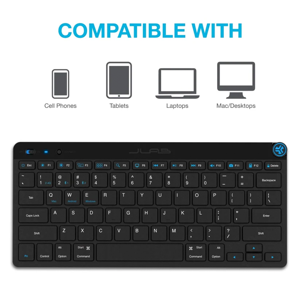 Teclado Inalámbrio JLAB GO Bluetooth y USB - KGOKEYBRBLK4