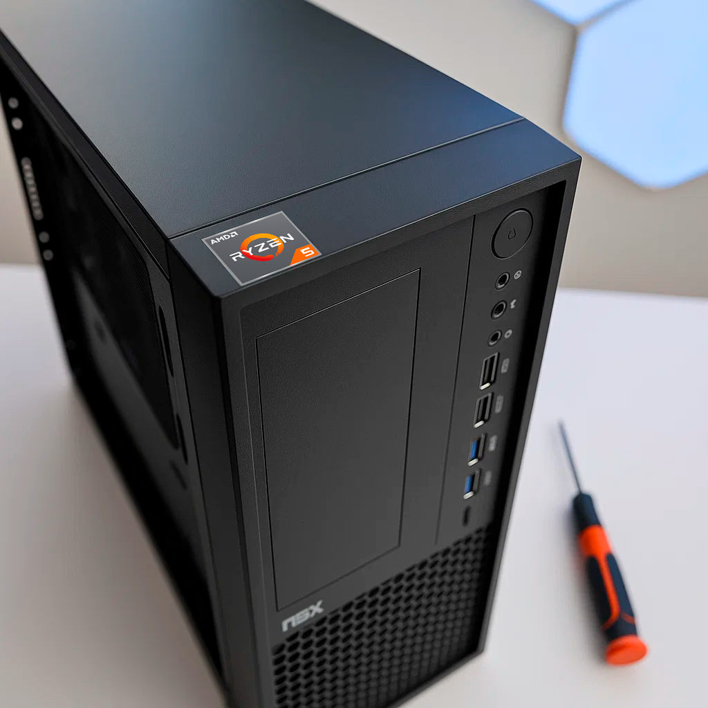 PC NSX SLIM, AMD R5 5600GT, MB MSI A520M-A PRO, 16GB Ram DDR4, M.2 512 P300, Teclado + Mouse ESP, PSU SFX500w Windows 11 Home 