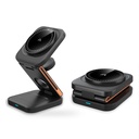 Base Cargador Inalambrico ARGOM 3 en 1, Magnetico WIRELESS CHARGER  para telefono, Smartwatch, audifonos 15w, + usb C- ARG-AC-0144BK