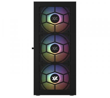 Case XYZ Airone 100 Mesh Negro - XYZ-SA-802, 3x140mm + 3x120mm ARGB Fans Vidrio Templado  