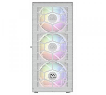 Case XYZ Airone 100 Mesh Blanco - XYZ-SA-805, 3x140mm + 3x120mm ARGB Fans Vidrio Templado  