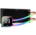 Enfriamiento liquido XYZ Aquaplus Fusion 240mm - XYZ-SA-841 LGA 115X/1366/2011/1700/1200/1851, AM4 y AM5, pantalla LCD, manguera ARGB.