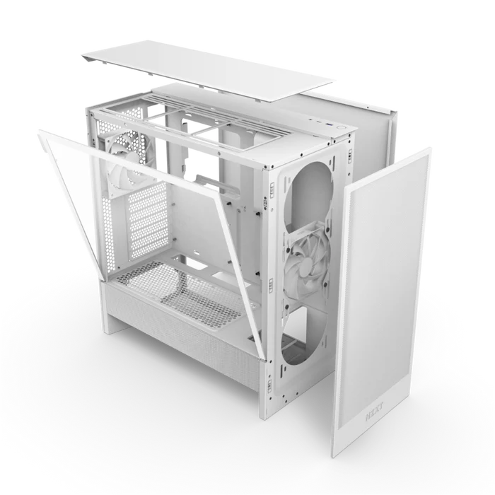 Case NZXT H5 Flow (2024) Compact Mid-Tower ATX, 2 x 120mm Fans, color Blanco CC-H52FW-01