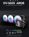 Enfriamiento Liquido Darkflash  DV360S RGB NEGRO -  360mm,  320*320 resolution IPS LCD, Control via Software, 3-stage bomba de agua, Intel, AMD, compatible con: Aura, Mystic, Fusion, Polychrome