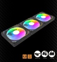 Ventilador Darkflash Gauss G24 ARGB, 3 Pack, 120mm  Negro Compatible: Aura Sync, MSI, Fusion, Polychrome) 800-2000±10%RPM