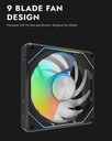 Ventilador Darkflash Gauss G24 ARGB, 3 Pack, 120mm  Negro Compatible: Aura Sync, MSI, Fusion, Polychrome) 800-2000±10%RPM