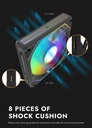 Ventilador Darkflash Gauss G24 ARGB, 3 Pack, 120mm  Negro Compatible: Aura Sync, MSI, Fusion, Polychrome) 800-2000±10%RPM