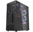Case DarkFlash  DK352 - 4 x Fan ARGB - Negro, Malla metalica, 