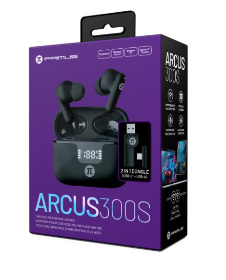 Audifonos Gaming primus ARCUS 300s, ( Bluetooth + Dongle + USB C y USB A) compatible PS, Switch, PC, Movil, Xbox 