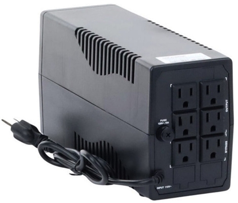 UPS Hikvision 600 VA, 360W, Contra Sobrecarga y Descarga, Entrada y Salida 120 VCA, 6 Tomas NEMA 5-15R, DS-UPS600-X