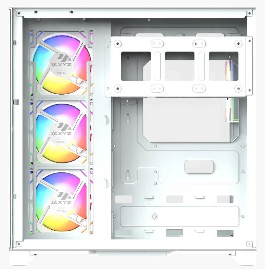 Case XYZ Neutron BLANCO -  Mid Tower Dual Chamber,pantalla LCD 8.8",  4 ventiladores AURAX A-RGB PWM, soporta: ATX / Micro-ATX / Mini-ITX, ARGB y PWM, con MB Sync - X-CS-NEUTRON-W/XYZ-SA-839
