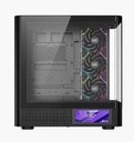 Case XYZ QUANTUM PRO, Negro. 6.2" Smart Display, Compatible  ATX, Micro-ATX, and Mini-ITX , Graficas hasta 400 mm, and CPU coolers180 mm. Incluye 4 XYZ Vortex A-RGB fans con Inversion