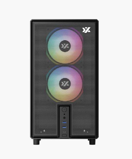 Case XYZ, ATOM, Incluye 3 x 120mm Pulsar ARGB fans X- Soporta M-ATX, and ITX, CS-ATOM-B/XYZ-SA-912