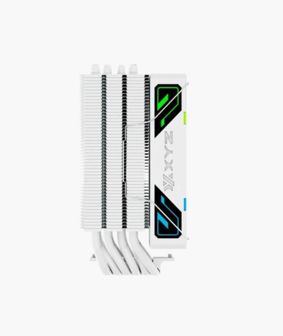 Disipador XYZ THERMAX 6 BLANCO, TDP: 225W, 120mm Fan ARGB pwm, 6 Pipes, 18.5db, Intel: LGA 775/1150/1151/1155/1156/1200/1366/1700/2011/1851 AMD: AM3/AM4/AM5