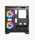 Case XYZ TITANIUM VIEW LITE, 6 x 120mm A-RGB fans, Controlador PWM, Micro-ATX and Mini-ITX -X-CS-TITANIUMVIEWLT-B/XYZ-SA-943