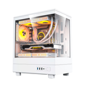 Case Gaming Darkflash DB330M Tempered Glass M-ATX/ITX  3 fans120MM, ARGB - Blanco