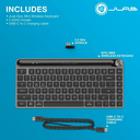 JLab Epic Mini teclado Bluetooth+inalámbrico+USB, negro, 108 teclas, Iluminado, multidispositivo 3, teclas de tacto suave, PC+MAC+Tablet. Bateria hasta 1 año -KEPICMINIKEYRBLK4