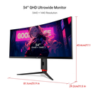 Monitor Gaming Curvo KTC, 34 Pulgadas, 1ms, VA, Curved 3440x1440 WQHD 165Hz MT-KTC 34SG880