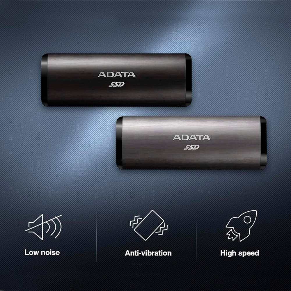Unidad de estado solido SSD Externo ADATA SE760 256GB  USB 3.2 Gen 2 USB-C, 1000 MB/s ASE760-256GU32G2-CTI