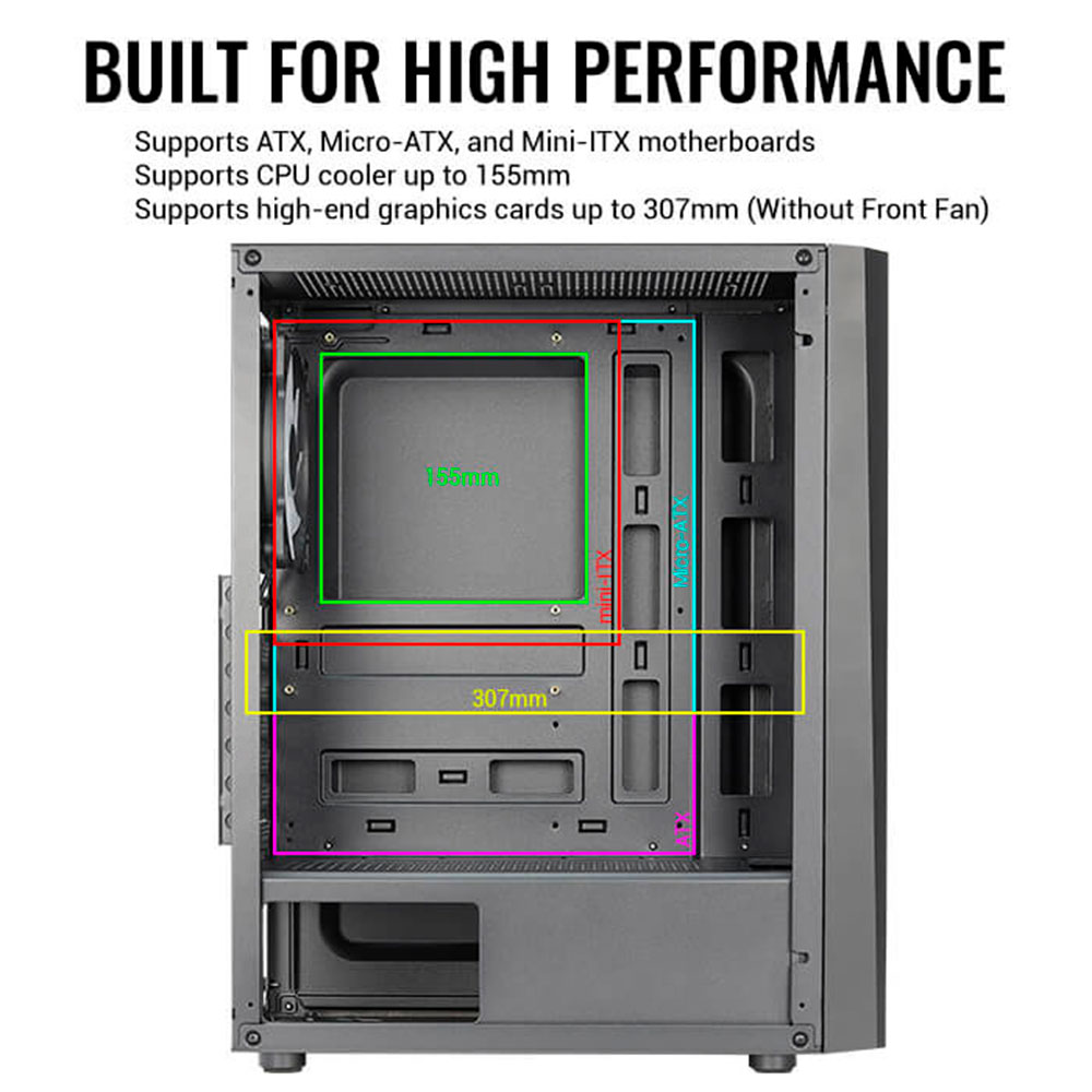 Case Aerocool Delta RGB, 1 Fan RGB + 3 Fan, ACCM-PV45043