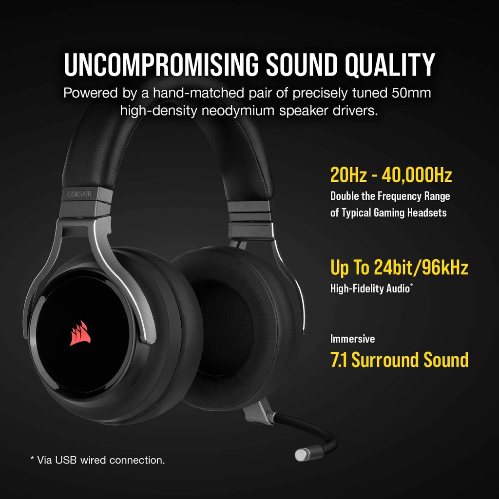  Headset Corsair Virtuoso RGB Wireless Negro - CA-9011185-NA 