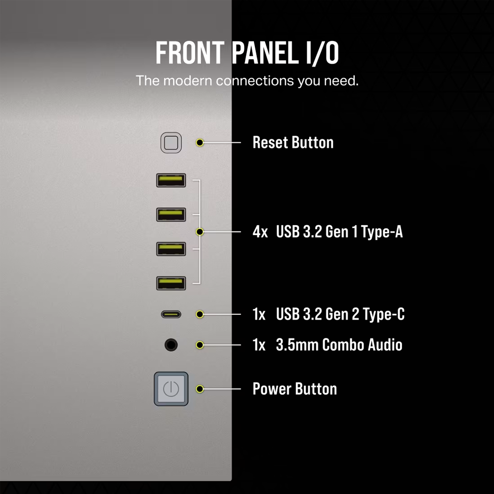 Case Corsair 6500X Series - Satin Gray Aluminium - Blanco - CC-9011285-WW